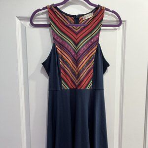 Altar'd State Navy and Chevron Dress Size M